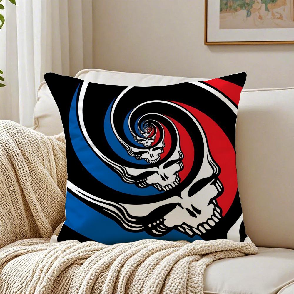Psychedelic American Band GGrateful DDead Cushion Cover Pillowcase Antidustmite Living Room Sofa Decor Cushion Room