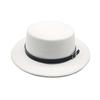 European and American Classic British Style Versatile Flat Top Top Hat Women's Woolen Sunshade Sunscreen Hat Vacation Street Photography Gentlema