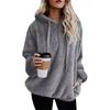 Sudadera de sherpa mullida para mujer, sudadera con capucha, jersey de polar holgado informal para uso diario y actividades al aire libre
