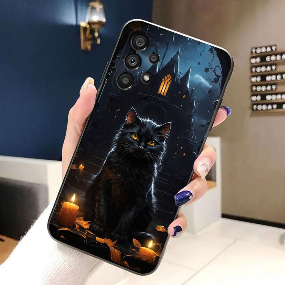 Black Cat Staring Eye Phone Case For Samsung Galaxy A72 A71 A55 A54 A53 A52 A42 A35 A34 A33 A32 A23 A22 A21S A20S A14 Case Funda