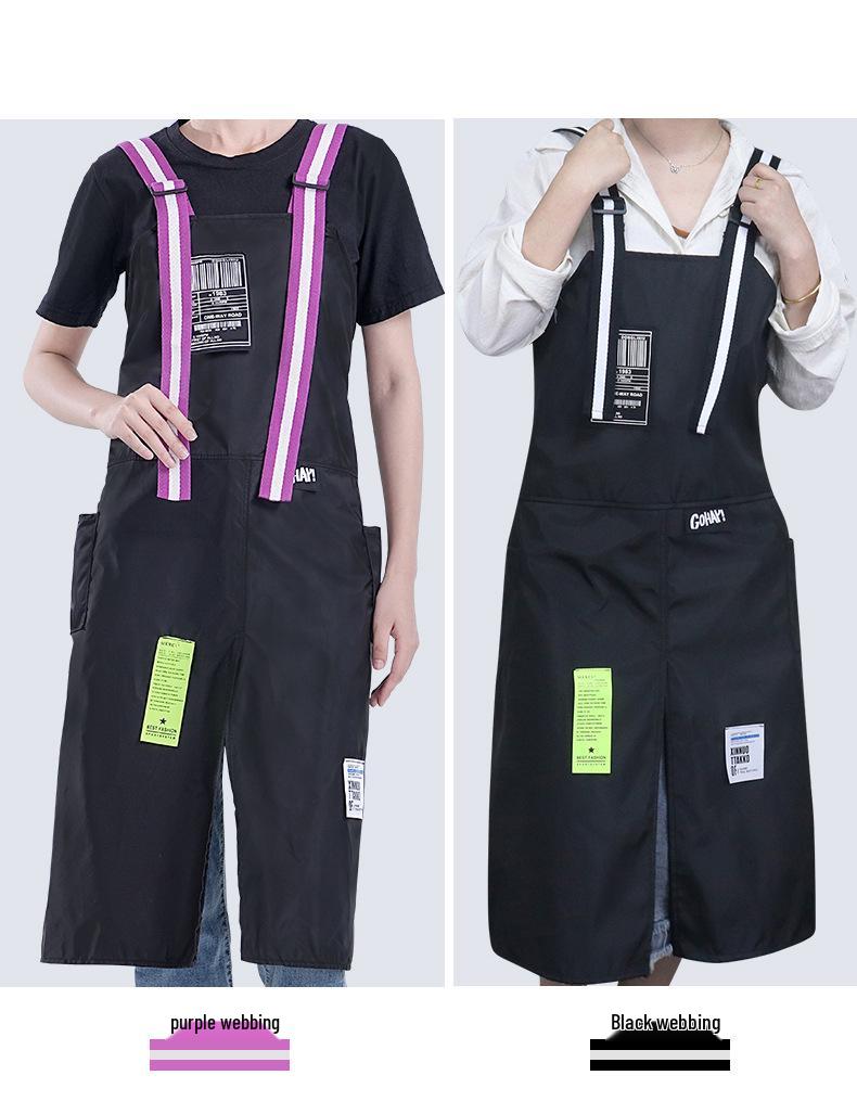 Korean Style Nylon Sleeveless Work Apron for Coffee Shop & Barbers