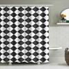 Karierter Duschvorhang 3D-gedruckt Wasserdicht Badezimmerdekor für Heimdekoration Weiß Schwarz 72X84 (180*213Cm)