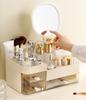 Chic Drawer-Style Cosmetic Organizer With Mirror - Portable Makeup Storage Box For Skincare, Lipstick & More