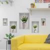 Mural Art Livingroom Bedroom Wall Stickers Greenery Bonsai 3D Decal Creative Plants Potted