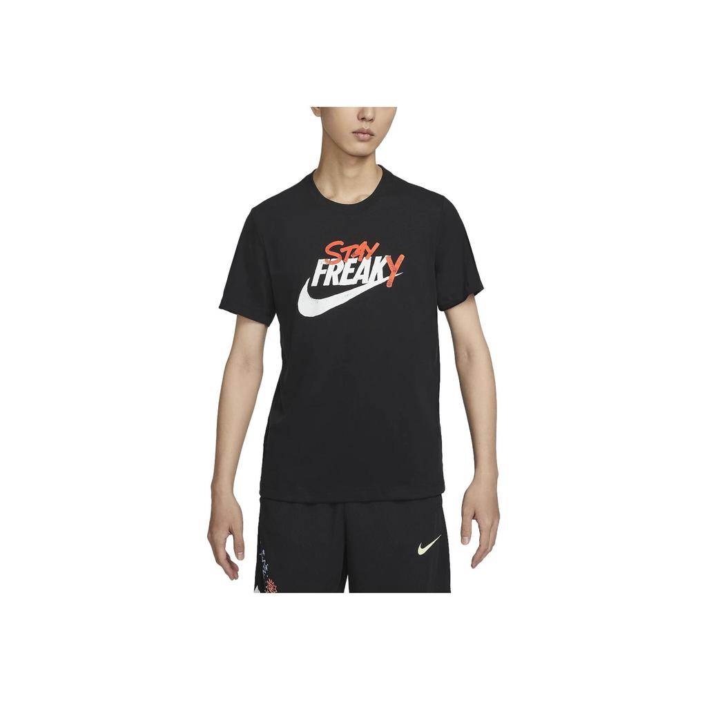 Nike Logo Print Round Neck Casual Pullover Short Sleeve T-Shirt Men Tops Black DZ2707-010
