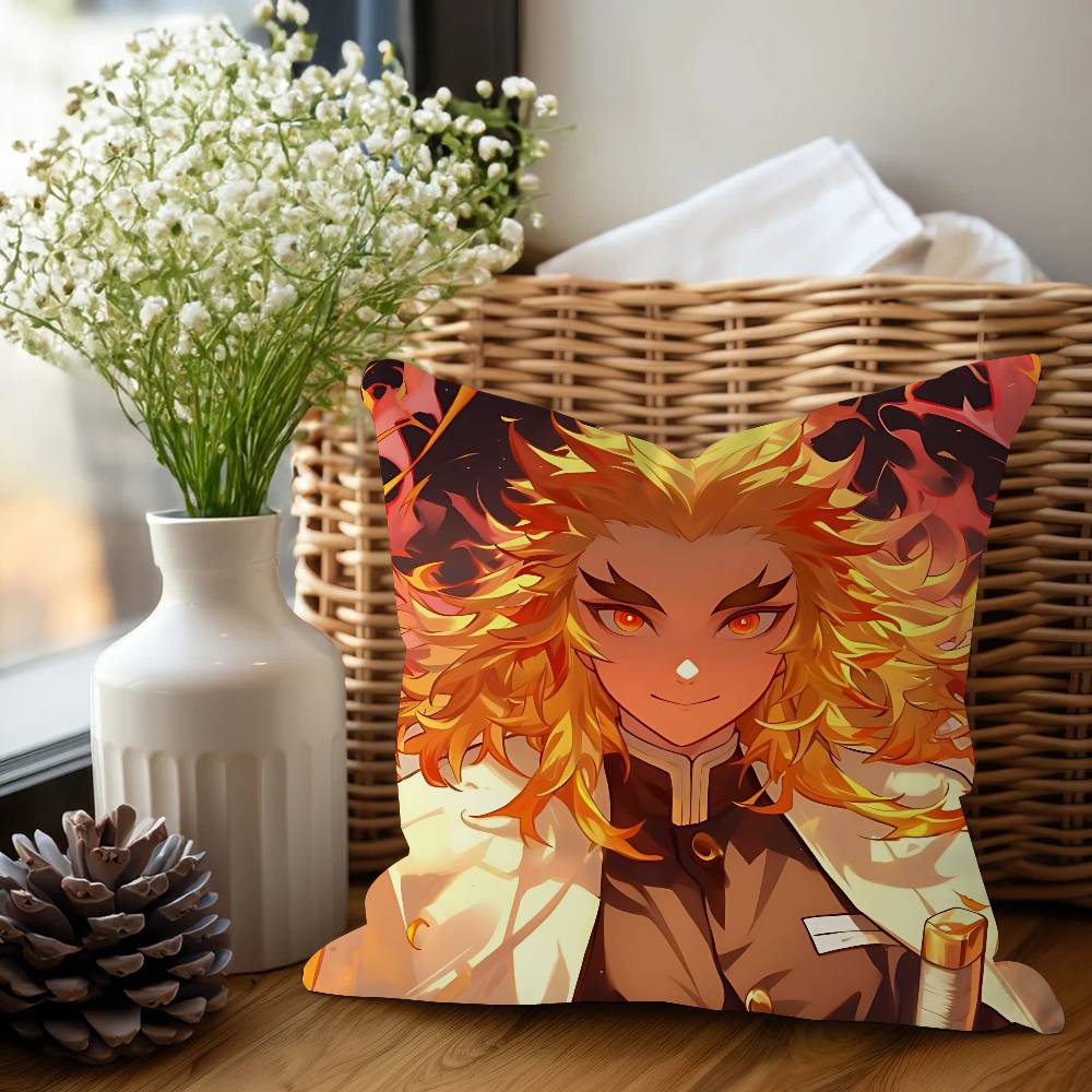 Charaktere Kyoujurous Rengoku Ahornblatt-Design Kissenbezug Fröhliche Herbsternte Deko Feiertagsdeko Kissenbezug