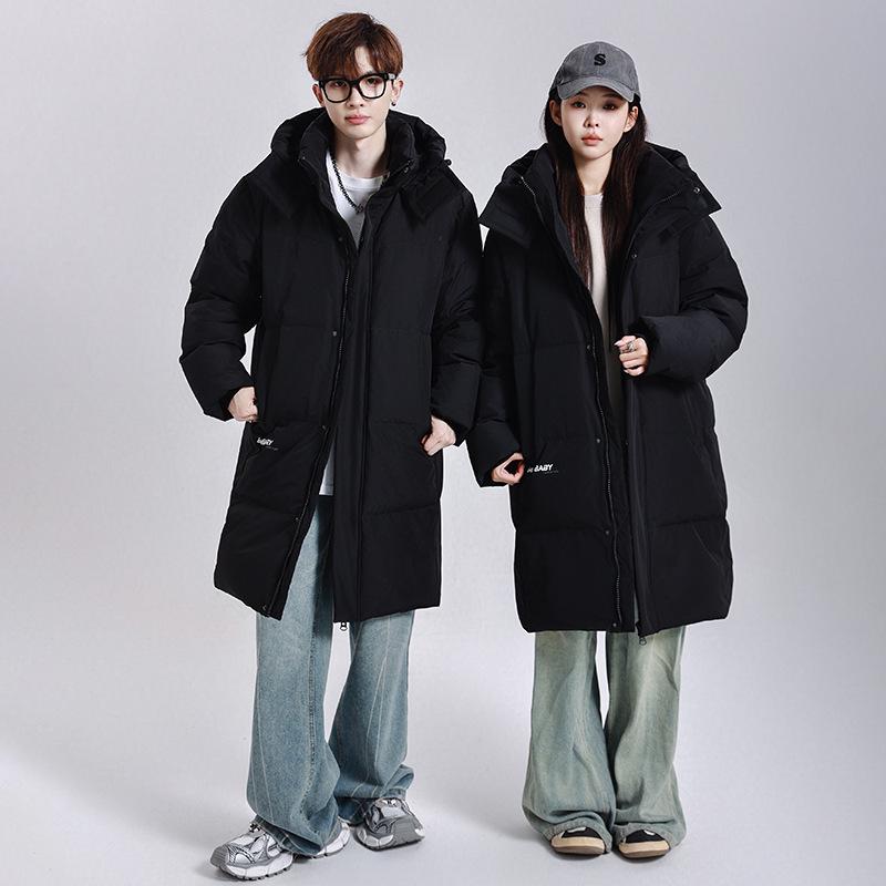 New Cross-Border Mid-Length Extreme Cold Couple Down Jacket: Trendy, Thickened Winter Outerwear for Men & Women