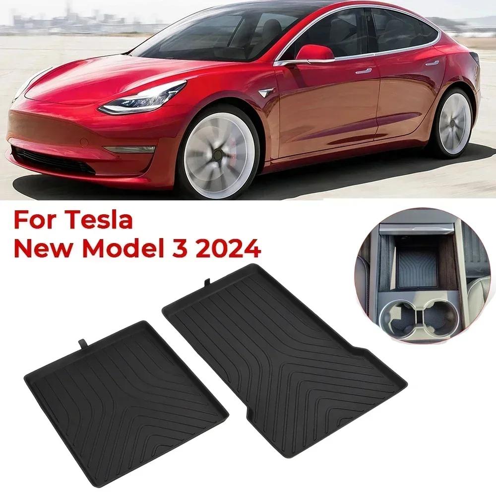 Center Console Organizer Tray Storage Box Stowing Tidying Lower Bottom Mat Tray Cup Pads For New Tesla Model 3 Highland 2026