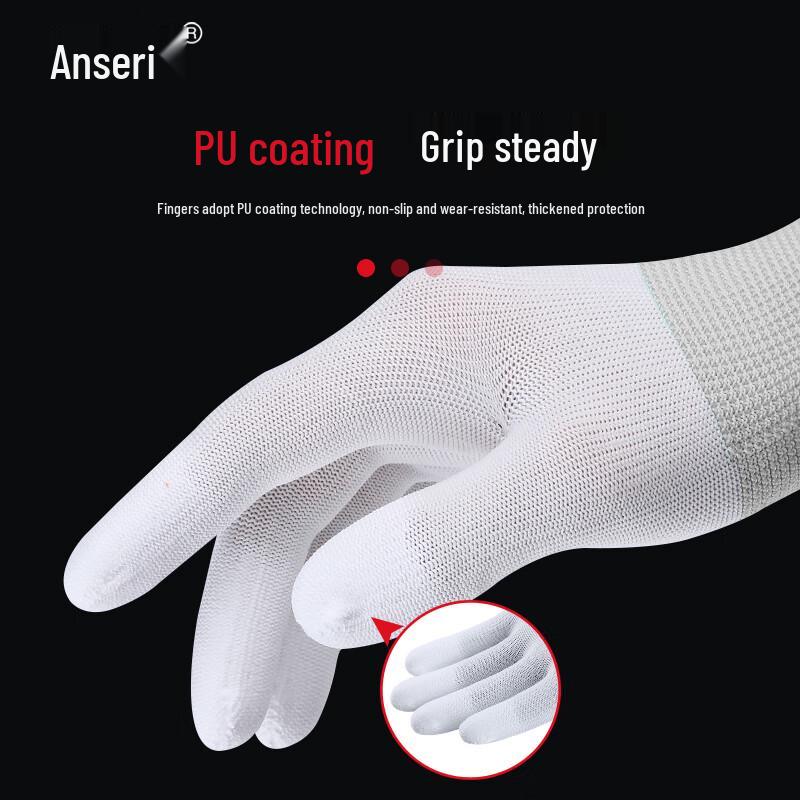 Anseery Nylon PU-beschichtete Arbeitshandschuhe