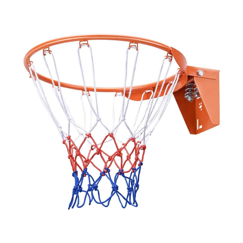 Basketball Rim, Wall Door Mounted Basketball Hoop, Heavy Duty Q235 Basketball Flex Rim Goal Replacement with Net, Standard 18" Indoor and Outdoor