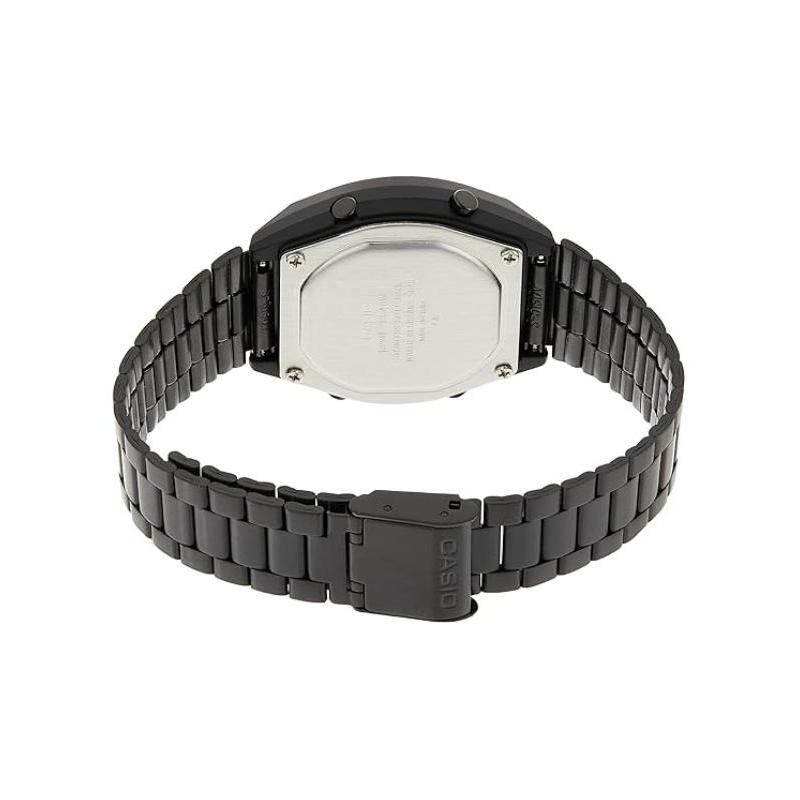 Casio Classic Retro Fashion Simple LCD Display Square Dial Sport Waterproof Quartz Movement Stainless Steel Strap Japanese and Korean Watch B640WB-1A