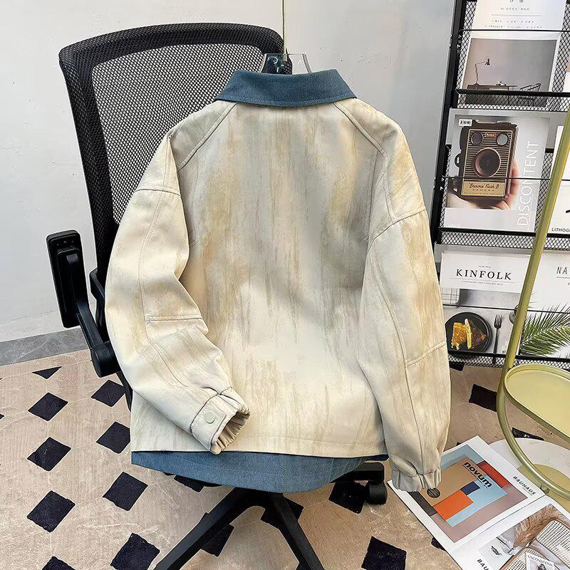 Trendy Two-Piece Denim Lapel Jacket for Men - Spring/Autumn 2025 Collection