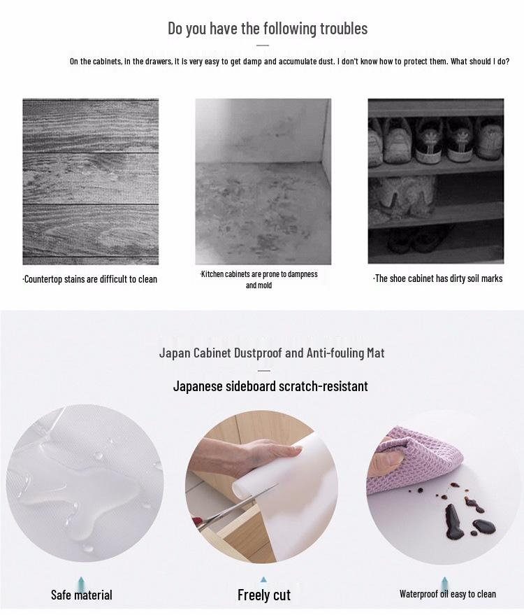 Moisture-Proof Waterproof Liner for Cabinets, Drawers, and Wardrobes