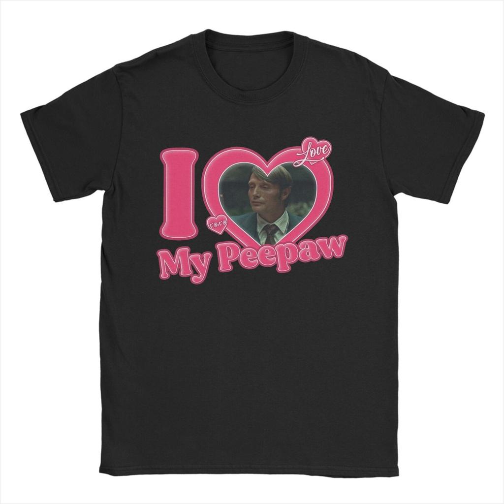 I Love Mads Mikkelsen Pattern T-shirt Men and Women Fashion Casual Tee 100% Cotton Loose Large T-shirt Fun Humorous Emoji Pack