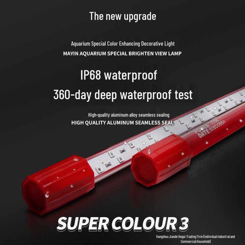 LED Fish Tank Lamp – Enhanced Color Aquarium Lamp for Dragon Fish and Aquatic Plants, New Model with Three Primary Colors