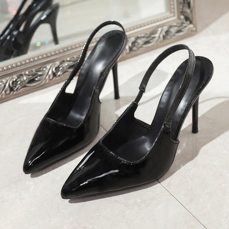 Summer New Pointed Leopard Print Sexy and Versatile Baotou High-heeled Sandals Women's Niche Temperament Heels