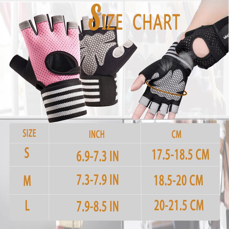 Breathable Workout Gloves,Padded Weightlifting Gloves With Wrist Wraps Support, Full Palm Protection,Grip For Gym Training