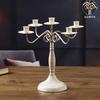 Vintage Iron Art Candle Holder Decoration Detachable 3/5-Arm Candlestick Home Office Living Room Metal Taper Candle Stand Table Centerpiece Ornament