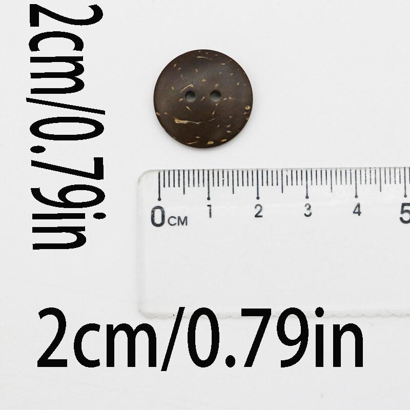 (50Pcs/pack)2cm 2-Hole Coconut Shell Pattern Circular Wooden Button Jeans Bags Use Buttons Garment Sewing Decorative DIY