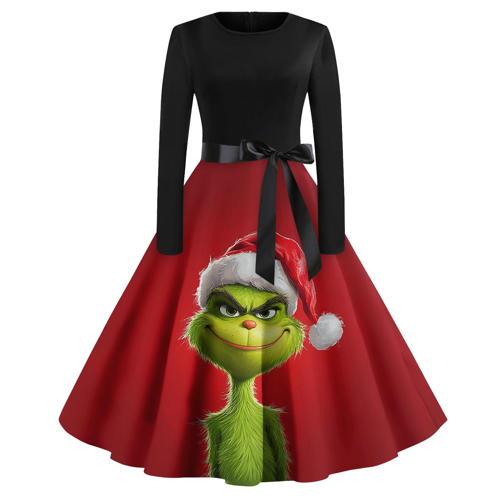 Женское повседневное модное платье с длинным рукавом и принтом — фото 9