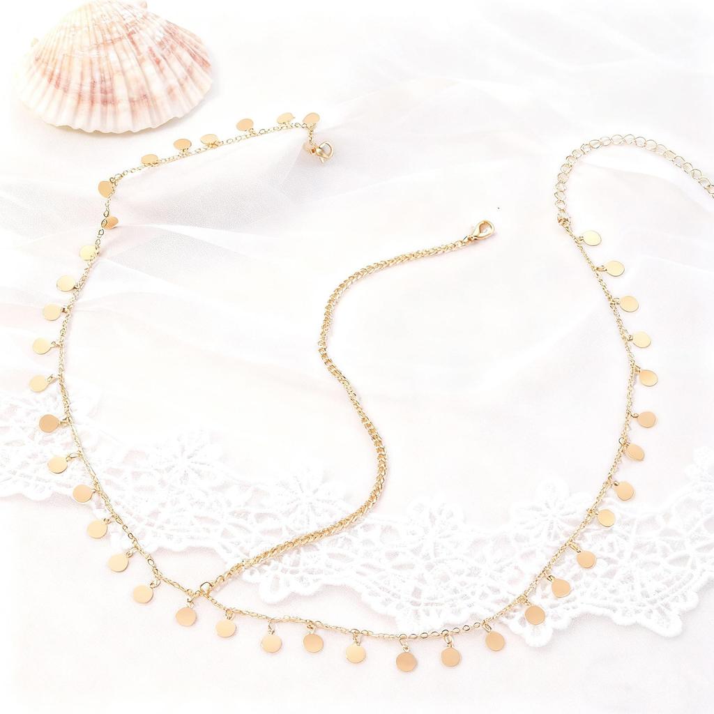 High-end Fashion Pearl Tassel Head Chain with Multi-layer Sequins for Women