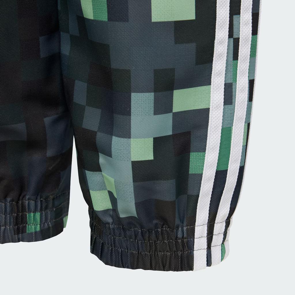 adidas Originals X Minecraft Collaboration Brand Logo Comfortable Versatile Striped Cuffed Loose Fit Kids Sports Pants Summer Men Bottoms JZ9935