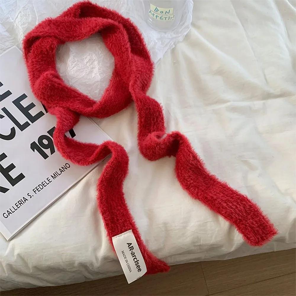 Clothing Accessories Y2 Striped Scarf Warm Knitted Wool Neck Scarves Soft Sausage Thin Scarf Autumn Winter