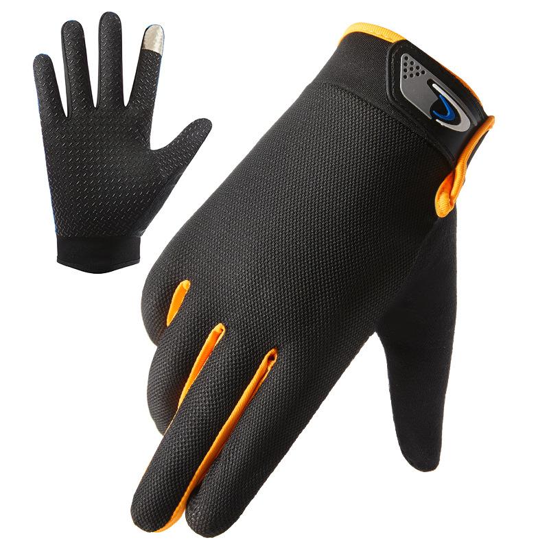 Summer Men Fishing Gloves Women Two Finger Cut Male Angling Anti-Slip Sun-Proof Breathable Cycling Fitness Gloves