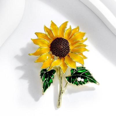 Stilvolle Einzigartige Sonnenblumen Brosche Für Frauen Elegante Blume Corsage Hochzeitsparty Tägliche Kleidung Schmuck Accessoires Geschenk