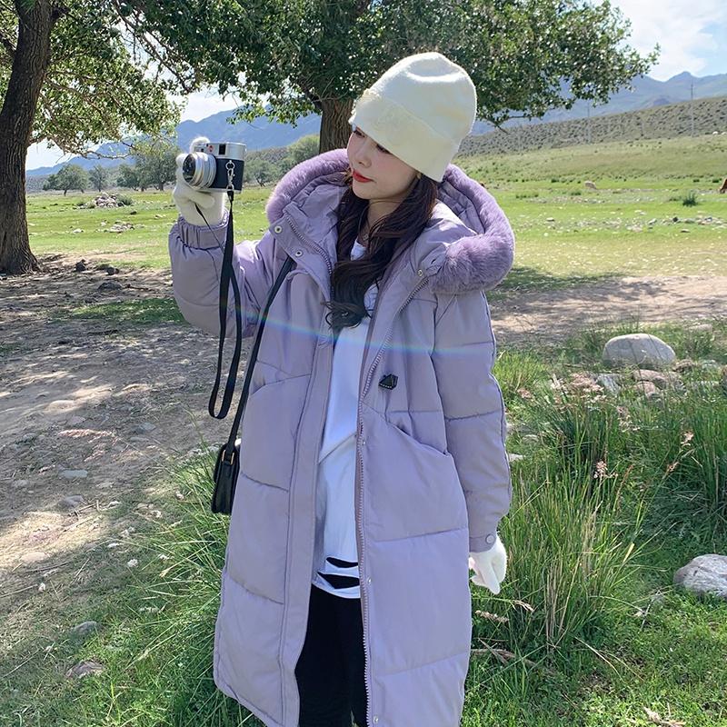 Fashionable and Comfortable Women's Plus Size Cotton Parka Jacket with Fur Hood