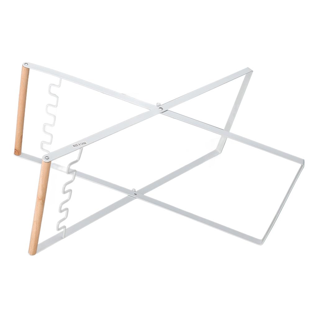 Trash Bag Holder Stand Rubber Wood Handle Iron Stand Flat Appearance Foldable Portable Garbage Bag