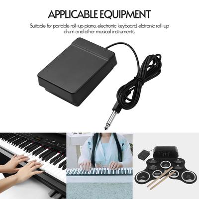 6,35mm Schnittstelle Kompaktes Sustain-Pedal Einzelpedal für Musikinstrumente Tragbare Rolle