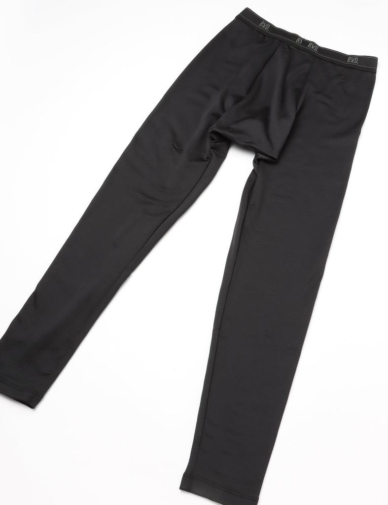BVD Instant Warm Long Soft Black GRID-TEC Fleece-Lined Leggings, Leggings, Warm, Moisture-Wicking, Stretch, Anti-Static, Touch, Men's,