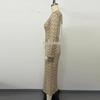 European & American Women's Sexy Hollow Long-Sleeve Round-Neck Long Dress Beach Cover-Up