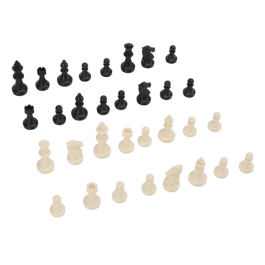 Chess Pieces Only PS Plastic Replacement Chessmen Figurine Pieces 49mm Height King for Party Relaxing(Black White )