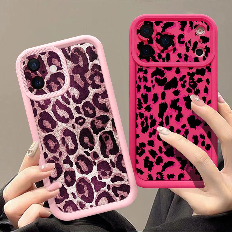 Shockproof Phone Case For iPhone 17 Pro Max Case iPhone 16 15 14 13 Pro Max 11 17e 16e Leopard Print Soft Silicone Bumper Cover