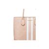 Michael Kors MK Eva Monogram Logo Stripe Color Block Faux Leather Tote Bag Women Tote Bags Ballet-Pink 30T9GV0T7B-641