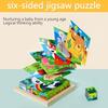 6-in-1 Wooden Cube Puzzle, 3D Montessori Educational Toy for Toddlers, Develops Hand-Eye Coordination, Perfect for Boys & Girls Ages 1-4