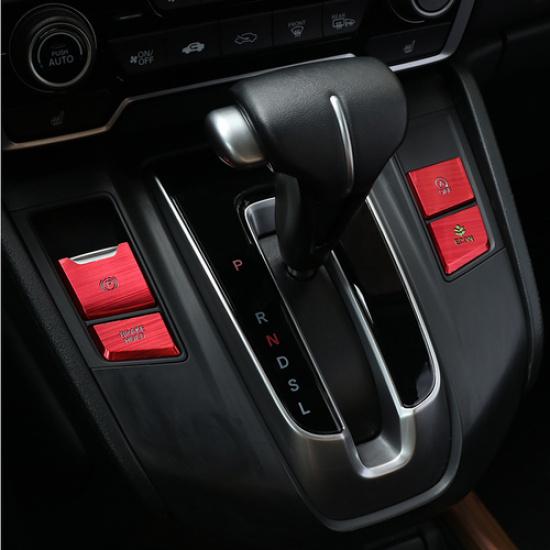 Red Interior Gear Shift Box Gears button Trim 4pcs For Honda CR-V CRV 2017-2021