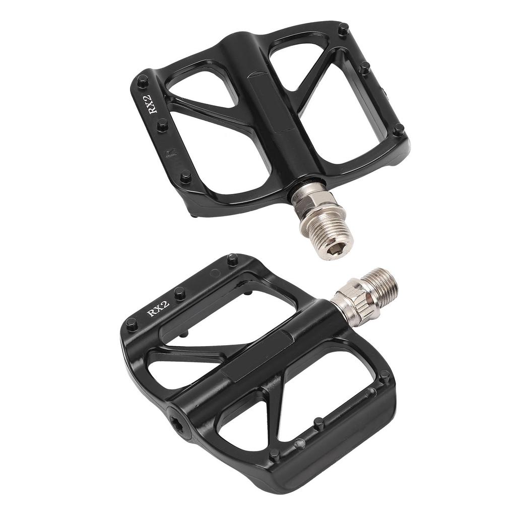 MEROCA Bicycle Pedals Mountain Bike Aluminum DU Bearing Pedals for Road Bikes RX2 Black