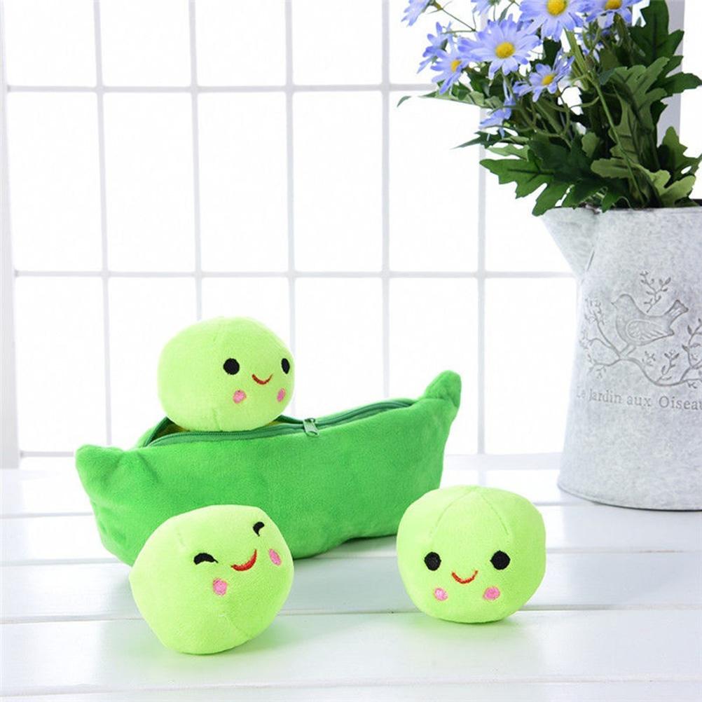 Plush Toy Soft Throw Pillow Stuffed Pea Pod Toys Kids Gift