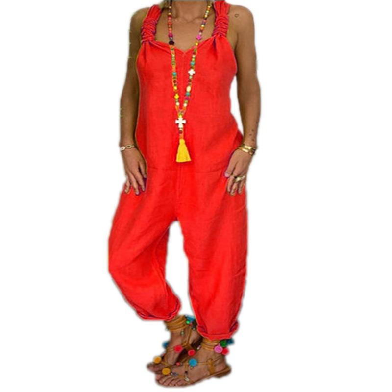Women's Loose Casual Strappy Jumpsuit