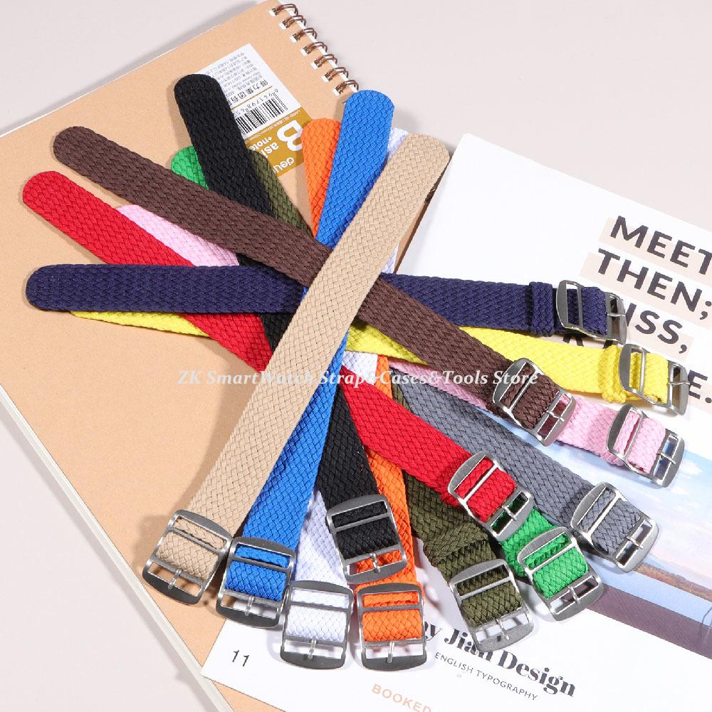 14mm 16mm 18mm 20mm 22mm Woven Nylon Watch Straps Fabric Bracelet for Omega Replacement Watch Band Silver Metal Buckle Wristbelt