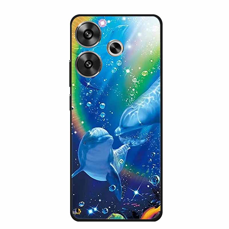 Phone Case For Xiaomi Poco M6 4G Back Cover Case Shockproof Black Silicone Soft Funda For Poco M6 Case PocoM6 M 6 6.79" Coque