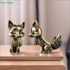 Vintage Brass Fox Figurines | Cute Animal Statues for Home Desk Decoration