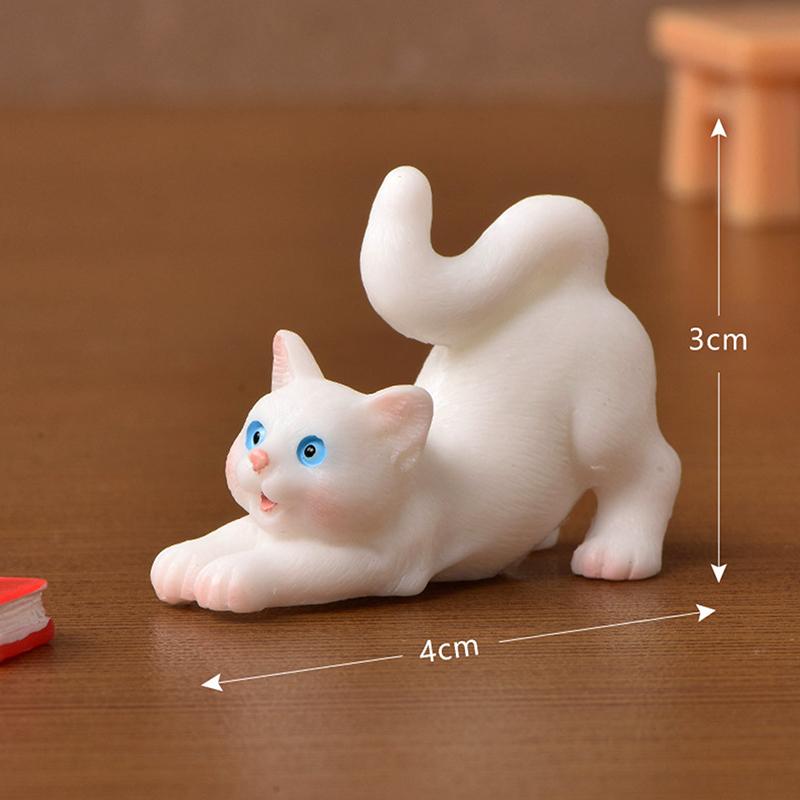 Kawaii Mini Cat Ornament Garden Kitten Statue Gift Miniatures Cat Kitten Family Cat Decorative Figurines Cute Crafts