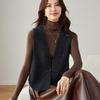 CARBAMMI Women's 100% Wool V-Neck Knit Vest