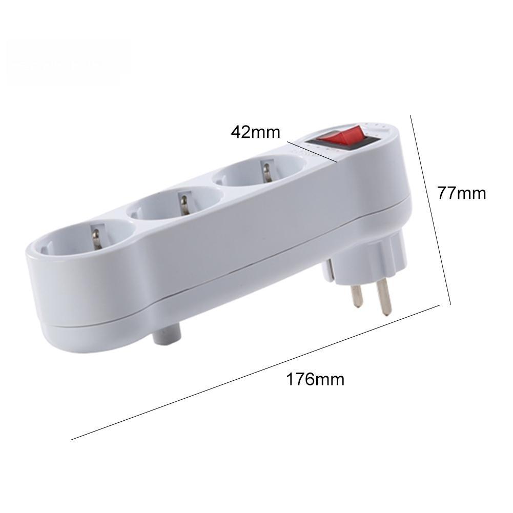 EU Plug 1 To 3 Power Adapter Wireless European Plug Splitter Multi Socket Converter