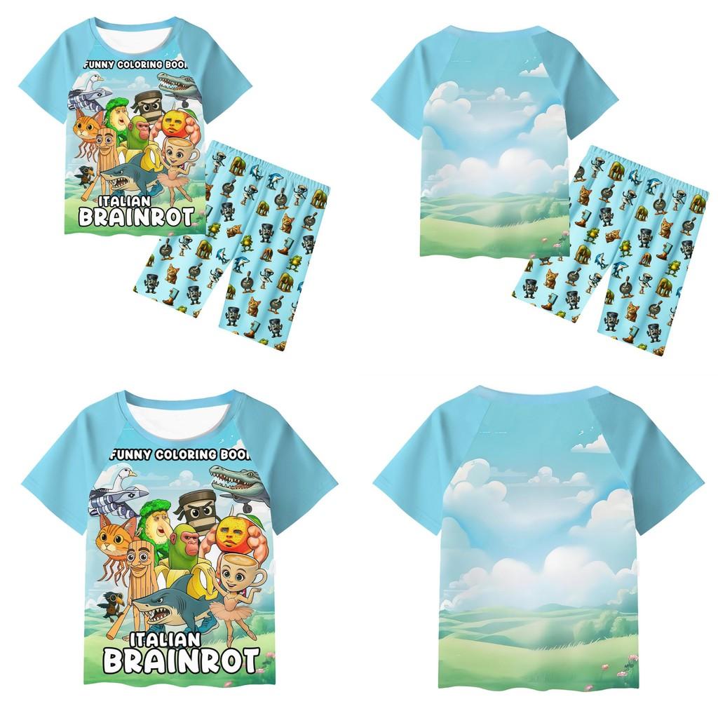 Al Italian Brainrot Tung Tungtung Sahur Pattern Children Home Wear Gift Pajamas