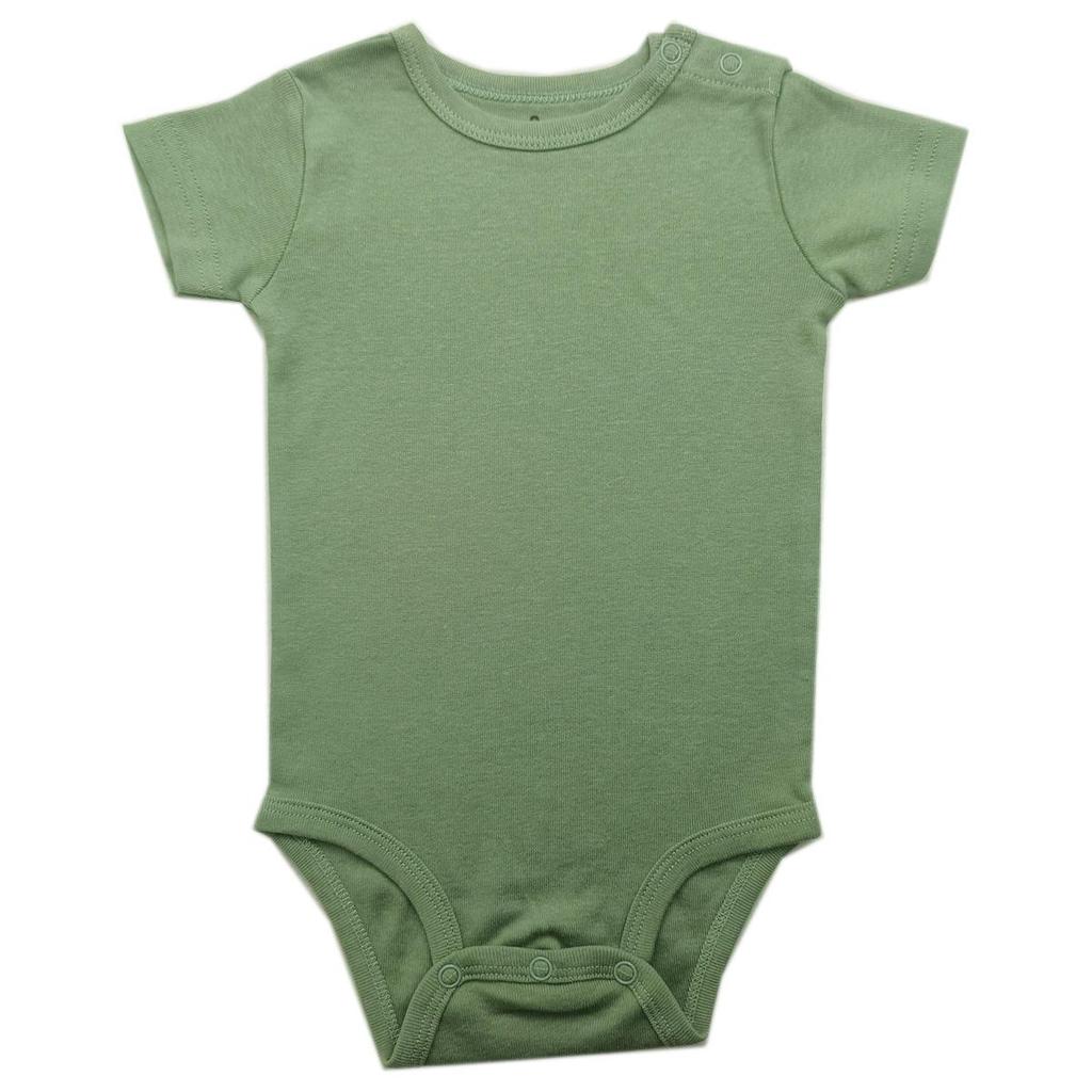 Baby Shoulder Snap Ribbed Cotton Bodysuit - Short Sleeve One-Piece Romper for Boys & Toddlers